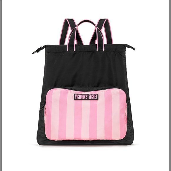 Victoria Secret Signature Strip Packable Backpack - Picture 3 of 4